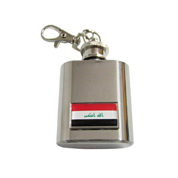 Thin Bordered Iraq Flag Keychain Flask - Picture 1 of 1